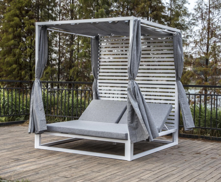 Jarvis modern aluminum outdoor patio daybed with canopy — free download