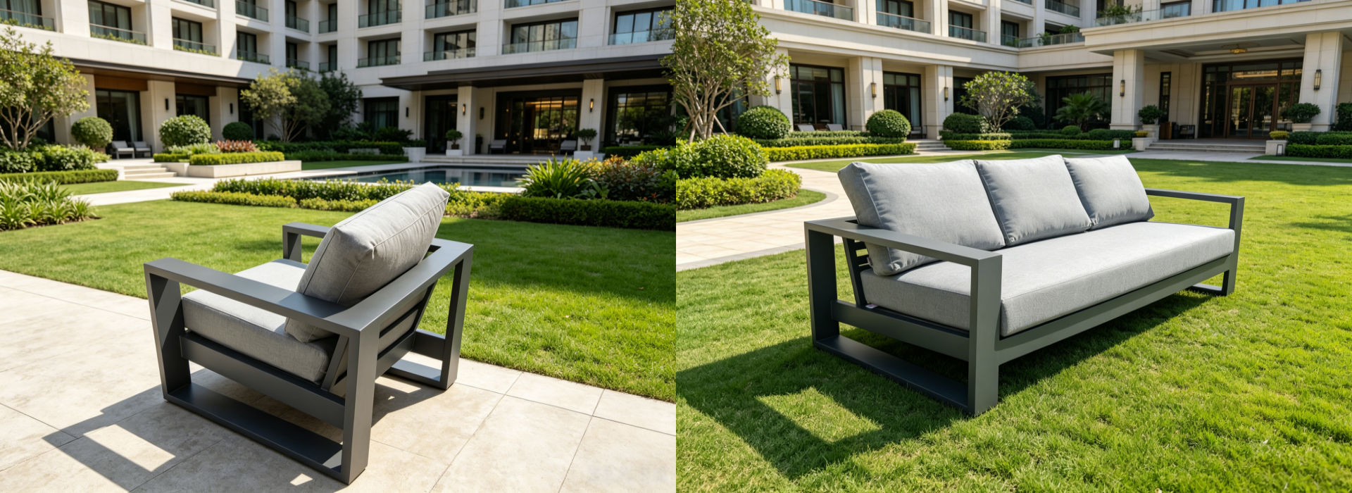 Milan Garden Aluminium Sofa